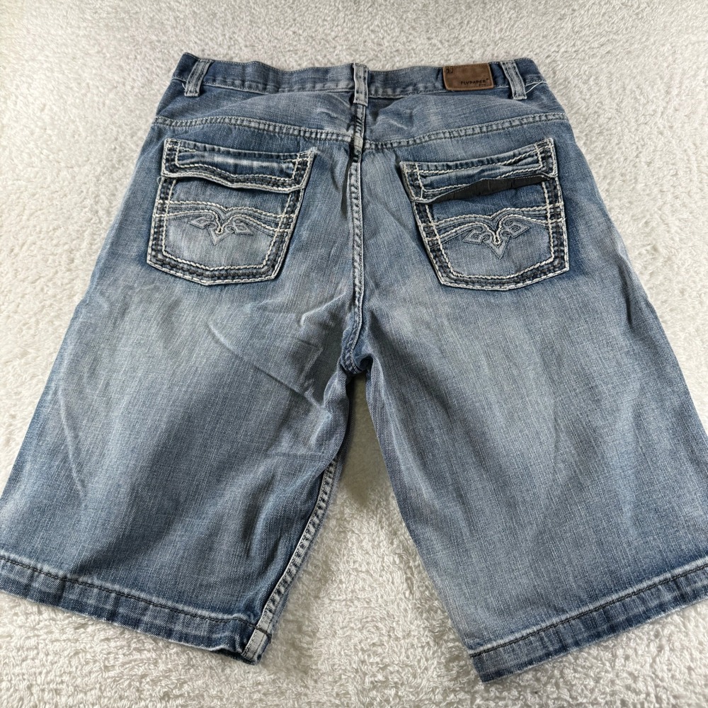Flypaper Jorts Shorts Mens Size 34x13" Blue Denim Baggy 90s Y2K Skater Loose